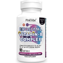 P!nkTribe Liposomal Vitamin B Complex Softgels - 9 Methylated B Vitamins for Easily Absorbed, Vitamin B6, Folate & Inositol P!nkTribe Liposomal Vitamin B Complex Softgels - 9 Methylated B Vitamins for Easily Absorbed, Vitamin B6, Folate & Inositol